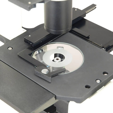Inverted Phase Contrast Compound Microscope With 40X to 400X Magnification, 10X Wide Field Eyepieces, Infinity Plan Phase Contrast 4X, 10X, 20X Objectives, Long Working Distance, Great for Teaching, Classroom Friendly for Demos and Home Lab Use, close-up stage
