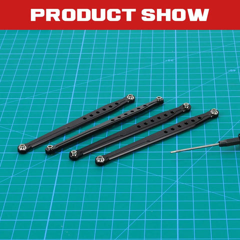 Lower Suspension Links Set 4Pcs For RedCat 1/10 Everest Gen7 Pro And Sport RC Crawler Aluminum Linkage Arms Upgrade Part In Black