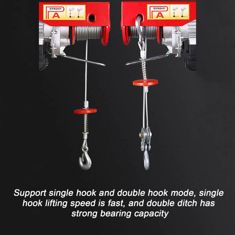 Plug And Play Electric Lifting Hoist With Auto Brake And Smooth Cable Winch Built For Garages And Workshops Plugging Into 220 Volts To Haul Up To Four Hundred Pounds Without Breaking A Sweat Or Wrecking Your Back