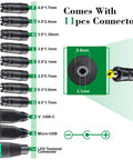 11 interchangeable tips for Universal 48W AC DC Power Adapter With 11 Interchangeable Tips Multi Voltage 5V 6V 7.5V 9V 12V 15V 19V 20V 100 To 240V Input USB C Output 5.5 Mm By 2.1 Mm Barrel Included Great For Laptops And Household Electronics