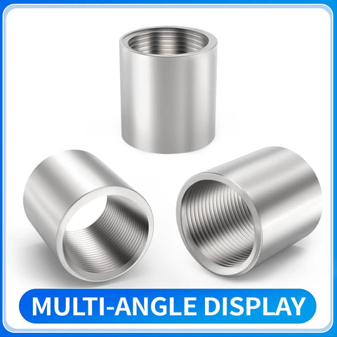 Durable 304 Stainless Steel Pipe Fitting Coupling One Quarter NPT Female To One Quarter NPT Female Thread Adapter Pack Of 12 For Water Gas And Air Lines Workhorse For DIY And Hydraulics multi-angle view