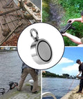 Double Sided Neodymium Magnet Fishing Kit With 1000Lbs Combined Strength and 2.95 Inch Eyebolt in outdoor use