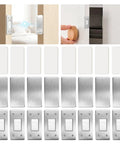 Ultra Thin Magnetic Cabinet Catch Set With No Drill Adhesive, Stainless Steel Latches, and adhesive pads shown in use