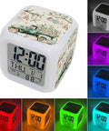 Top Shelf Digital Alarm Clock With Smooth Silicone Buttons And Seven Kickin Color Shifting Led Night Light For Bedroom Or Office Desk Featuring Dead Simple Snooze Time Date And Temp Display in vibrant color display.