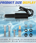 Beefy Boat Trim Tab Actuator With Two And A Quarter Inch Stroke For 101XD Marine Systems 12V, showing dimensions and mounting hardware.