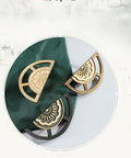 Two Pack Brushed Gold Zinc Alloy Cabinet Pulls Semi Circular Dresser Pulls for Drawers Cabinets and Doors decorative design