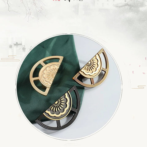 Two Pack Brushed Gold Zinc Alloy Cabinet Pulls Semi Circular Dresser Pulls for Drawers Cabinets and Doors decorative design