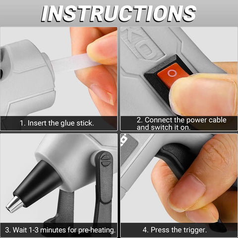 Step-by-step guide for using 20W High Temp Mini Glue Gun Kit With 55 Inch Cord Anti Drip Nozzle Includes 30 Glue Sticks For Crafting DIY Projects School Art Quick Home Repairs Portable Gray Hot Glue Gun