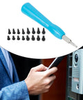 Security Screws And Screwdriver Kit For Ring Doorbell 2 And Ring Doorbell Pro displayed with blue handle and black screws