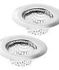 2 Pack Stainless Steel Sink Strainers Two And A Quarter Inch Top One Inch Basket Fits Bathroom Utility Slop Laundry RV Lavatory Hair Catcher Rust Resistant Durable Drain Protection For Daily Use