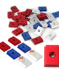 Heavy Duty T Slot Nut Bolts And T Track Slider Fasteners For Woodworking, premium aluminum alloy M6 M8 red blue silver nuts.