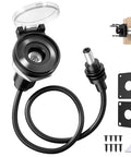IP67 Waterproof Pass Through Power Port Mount For RVs And Marine Installations, 5.5x2.1mm DC Connector displayed with mounting kit