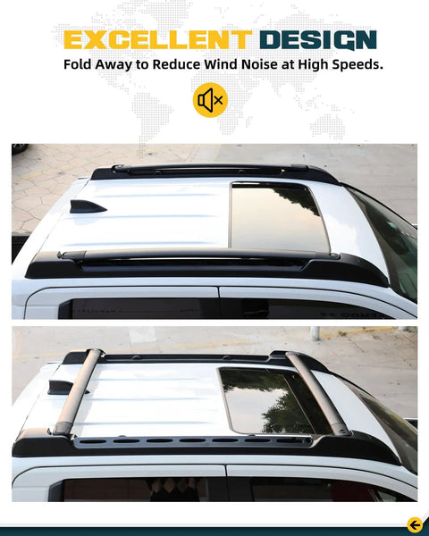 Durable Aluminum Roof Rack Cross Bars For 2024 2025 2026 Toyota Tacoma Double Cab top view showing aerodynamic design