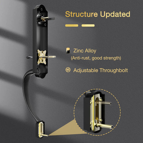 Tough As Nails Front Door Handle Set With Deadbolt And Reversible Lever In Matte Black For Left Or Right Swing Exterior Single Cylinder Lockset Durable Entry Door Hardware