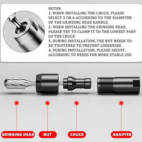 M10 Thread Adapter Set That Turns Your Angle Grinder Into A Sweet Straight Shooter With Heavy Duty Steel Build And A Solid Grip You Can Bank On For All Day Shop Use showing grinding head, nut, chuck, and adapter.