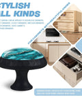 Slick Turquoise Crystal Cabinet Knobs Add That Dope Marble Finish To Any Kitchen Drawers Bathroom Vanity Or Bedroom Dresser Includes All Necessary Mounting Hardware For A Quick Top Shelf Upgrade. Elegant turquoise crystal cabinet knob displayed against stylish background.
