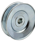Heavy Duty Single Groove V Belt Pulley For A B 5L 4L Belts Three And A Half Inch Outer Diameter Half Inch Bore Carbon Steel Motor Pulley Built Tough And Zinc Plated Includes Two Screws And Standard Keyseat