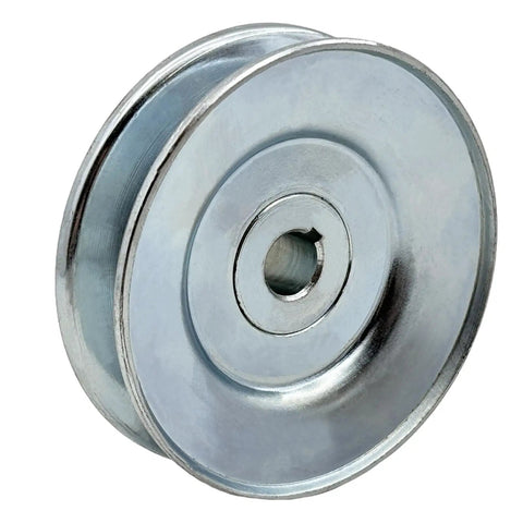 Heavy Duty Single Groove V Belt Pulley For A B 5L 4L Belts Three And A Half Inch Outer Diameter Half Inch Bore Carbon Steel Motor Pulley Built Tough And Zinc Plated Includes Two Screws And Standard Keyseat