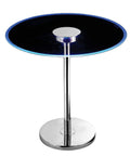 Spectral LED Accent Table With Silver Finish, Contemporary Glass Surface, Chrome Steel Frame, 20 Inch Height, LED Lighting, Modern Living Room