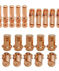 10 Pcs KP2062-2B1 Nozzle Tip 1.1mm 0.043 Inch Replacement For PRO-CUT 55/80 showing copper nozzles and electrodes