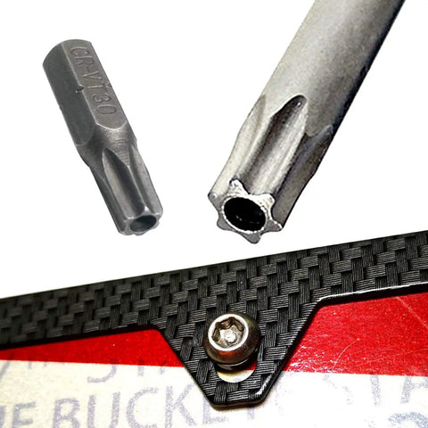 Tight Anti Theft License Plate Screws Keep Your Ride Locked Down Stainless Steel 1/4 Inch Bolts For Cars And Trucks with tools.