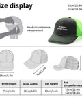 Unisex Fluorescent Green Trucker Hat With Anti Sweat Band No Crying On The Yacht Style Golf Cap size display chart