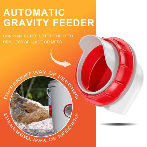 No Waste Chicken Feeder With Automatic Poultry Dish Dispenser And Easy Refill Design For Coop Organization Keeps Feed Fresh And Clean Prevents Spills Great For Backyard Hens And Small Flock Owners Who Want Low Maintenance Care