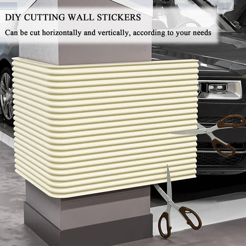 Premium Nbr Foam Garage Wall Protectors Crash Proof Car Door Bumper Saver Strips featuring cuttable khaki wall stickers for vehicle protection.