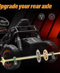 Heavy Duty 44 Inch Rear Axle Kit For Go Karts With Brake Caliper And Disc 37T Sprocket shown on go-kart frame