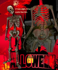 12 Ft Skeleton Lighting Kit With Remote LED displayed with red lighting effect for Halloween
