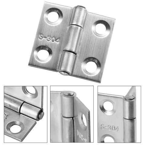 Qyueyue 1-inch stainless steel mini hinge, 6-pack with mounting screws for wooden boxes and cabinet doors