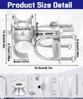 4 Pack Sliding Gate Rollers For Chain Link Gates, Heavy Duty Galvanized Gate Wheels, Fits 1-7/8 Inch Gate Frames On 1-5/8 Inch Pipe Track, Rear Track Wheels Replacement Set For Easy Install And Smooth Operation, detailed product size diagram.