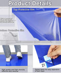 Pro Heavy Duty Sticky Rubber Tacky Mats 24 By 36 Inches Blue Floor Mats For Workshops And Garages Snag Dust And Grime Like A Champ 300 Sheets Industrial Bulk Deal showing protective film removal.