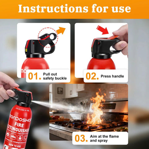 Slick Badass Compact Fire Extinguisher For Home And Car Emergency Kit Ul Certified Multipurpose Safety Gear For Kitchen Auto Use 600 Milliliter Pack Of Two No Sweat Fire Prep