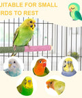Top Shelf 3 Piece Natural Wood Bird Perch And Chew Toy Set For Cockatiels Budgies Parakeets shown with small birds resting.