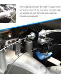 Braided 24 Inch Throttle Cable Kit For Cars And Trucks installation view with stainless steel fittings