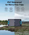 Beast 100W Foldable Portable Solar Panel Charger With Adjustable Kickstand IP67 Waterproof by a riverside.