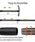 Diagram showing assembly of Beefy Heavy Duty Garden Hoe And Cultivator with adjustable handle extending from 30 to 45 inches.