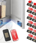 Image of Ultra Thin No Drill Magnetic Cabinet Catch 15 Pack In Black Stainless Steel Heavy Duty Magnetic Latch installed on cabinet.