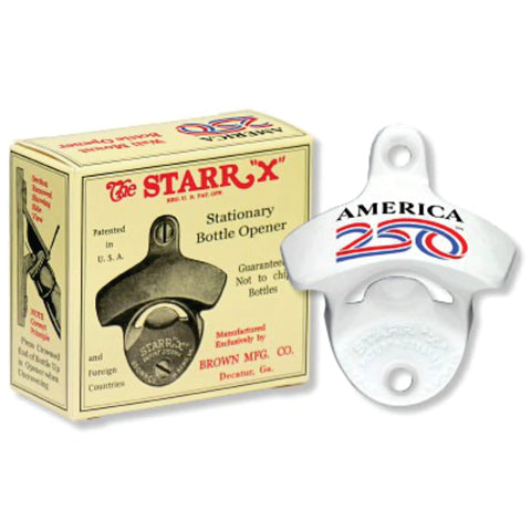Hella Sturdy White Wall Mounted Bottle Opener Crafted From Powder Coated Cast Iron Ideal For Bars And Garages with packaging.