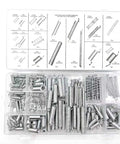 Massive 200 Piece Zinc Plated Spring Assortment Kit Packed With Tiny Tension And Compression Springs In 20 Diverse Sizes For Serious Home Repairs, DIY Projects And Mechanical Fixes Galvanized Steel Quality, clear organizer box