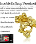 Brass Battery Terminal Connector Clamps Kit For Top Post Terminals Marine Car Boat RV Battery Protectors Durable Conductive Terminals