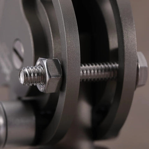 Close-up of a fully threaded one quarter inch hex head screw bolt in 304 stainless steel for wood and metal projects.