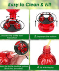 Glass Hummingbird Feeder 20oz Hanging Outdoor Bird Nectar Feeder With Four Bee Guard Flower Ports Easy Clean Steps