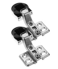 2 pack soft close glass cabinet hinges with corrosion-resistant construction for smooth and quiet operation in kitchen cupboards.