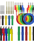 30 Piece Silicone Banana Plug Test Leads Kit With 4mm Stackable Banana Plugs, Threaded Probes, Alligator Clips, Probe Holder