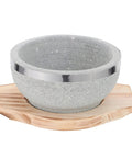 Korean Stone Bowl Set With Wooden Base For Bibimbap Soup And Rice Keeps Food Hot Longer With Durable Granite Stoneware