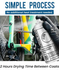 Spray.Bike Frame Builder's Transparent Finish - Clear Coat Spray Paint, 2pk, shown on a bike frame during application.
