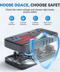 Image showing 2200W Voltage Converter For 110V Appliances Europe To US Travel Adapter with shield protection icons.