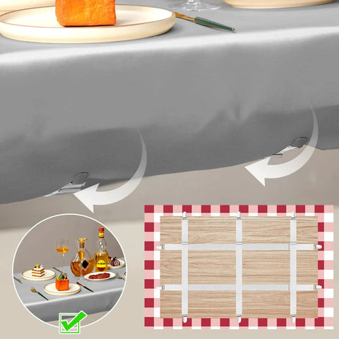20 Pcs Hidden Strap Tablecloth Clips Set Adjustable Elastic Table Cloth Holders For Picnic Tables Outdoor Benches And Bed Sheets